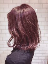 アース 菊名店(HAIR&MAKE EARTH)&nbsp;20代30代ソフトレイヤーウルフ肩ラインダブルカラーピンクカラー