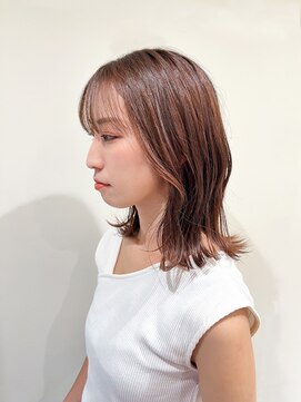 ブカブク(BUKA BUKU) ミディアムスタイル　ハイライト　オレンジ