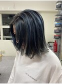 ルーツカラー、ダークブルーブラック、ブルーカラー