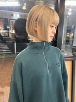 ボブ×ブロンドベージュ