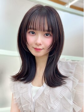 アフロート ディル(AFLOAT D'L) ホワイトグレージュミニウルフデジタルパーマチェリーブラウン