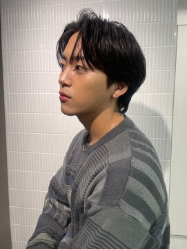 ハニー 町田(HONEY) 韓国マッシュブルーブラックスパイキーショートスペインカール1