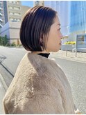 20代30代40代透明感モカブラウンショート×ワンレンミニボブ