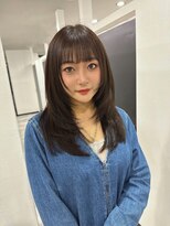 ピリオド 松阪(Period.) ミディアムレイヤーこっくりココアブラウン髪質改善Period.松阪