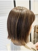 外ハネボブ ベージュハイライト