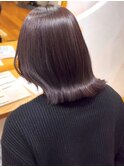 ラベンダーグレー くすみカラー ミディアムレイヤー 艶カラー