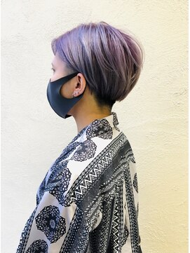 キャパジャストヘアー(CAPA just hair) ツーブロックハンサムショート☆ハイブリーチラベンダーカラー