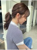★20代30代40代◎ 小顔ヘア ポニーテール　おくれ毛　前髪