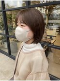 ナチュラル透明感オリーブグレージュ×ショートヘア