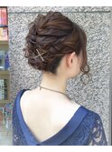 編み込みアップstyle