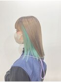 エメラルドグリーン×インナーカラー