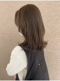 韓国系くびれロブ!オリーブベージュカラー
