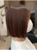 ショートカットショートボブミルクティーベージュカラー前髪あり