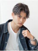 メンズバレイヤージュセンターパート刈り上げグレージュカラー
