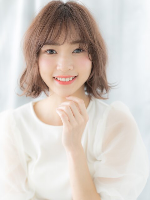 大人かわいい透明感ことりベージュニュアンスボブk小山20代30代