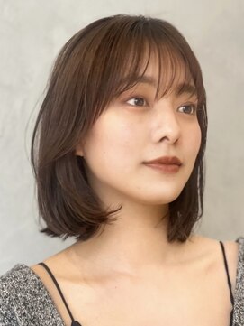 ノイ(noi) 顔周りレイヤーカットグレージュカラーくびれボブベージュカラー