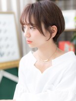 カバーヘア ブリス 上尾西口店(COVER HAIR bliss)&nbsp;艶カラーシースルーバングの前下がり大人ボブh3上尾20代30代40代