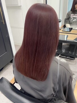 ネオリーブ クーロ(Neolive curro) 韓国ピンクカラー×美髪ボブミディアムストレート横浜/東神奈川