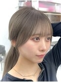 美髪カールグレージュ韓国レイヤーロングセミディ似合わせ前髪