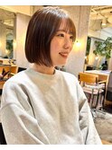 切りっぱなしナチュラルボブ