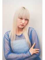 オブヘアーギンザ(Of HAIR GINZA)&nbsp;透明感ホワイトカラー×ぱっつん前髪×ロングレイヤー