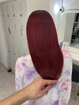 アルーシェウィズスカイ 原宿(Alushe with Sky)&nbsp;チェリーレッド/赤髪/ダブルカラー/ケアブリーチ/ロングヘア