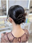 結婚式 二次会 お呼ばれ カチモリヘア+ゴールドピン