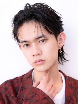 メゾンアルブル 向ヶ丘遊園 登戸(maison ARBLE) メンズサーフカール刈り上げセンターパートブルーブラック