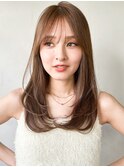 斜めバングうる艶髪イメチェンセミディ大人可愛い前髪モテ髪