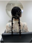 ヘアセット　タイトツイン
