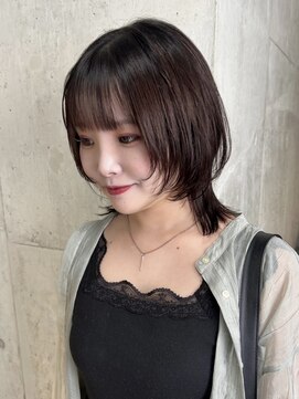 ルノン フィージュ(LUNON fieju) 暗めカラーグランマッシュデザインカラーフェイスフレーミング