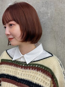 ガーデン 銀座(GARDEN) ボブ 顔まわりカット 前髪カット ボルドーカラー 丸みボブ
