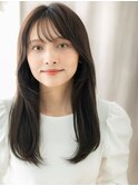黒髪リタッチカラー小顔ヨシンモリ艶感ストレートY上尾30代40代