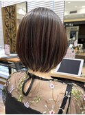 『岩田莉奈』40代50代お洒落な白髪染ショートボブ新宿ケアカラー