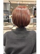 ファイブヘアーブティック(FIVE HairBoutique) 楽カワアプリコットオレンジのカラーのコンパクトショートボブ