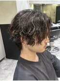 men's/メンズ/ラウンドマッシュ/シャドーパーマ/池袋