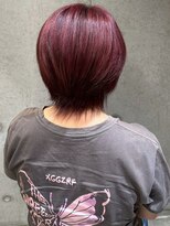 アンド アノン(and anon) レッドカラー 丸みショート レイヤーボブ ダブルカラー 20代
