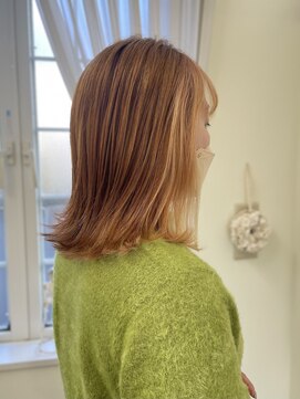 ティーズヘアイナガキイヴピアジェ ハイトーンカラー＿外ハネ＿フェイスフレーミング