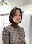 ◎切りっぱなしボブ縮毛矯正ショートボブストレートパーマ