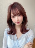 小顔前髪顔周り面長くびれレイヤー20代30代40代