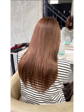 ヘアーアンドケアブラスト(HAIR CARE Blast) 韓国ブリーチなしコーラルブラウン顔周りレイヤー