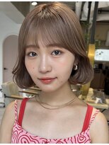 ティア(Tia.)&nbsp;縮毛矯正/髪質改善トリートメント/ミディアムヘア/グレージュ