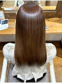 縮毛矯正 美髪ストレート ダメージレス ツヤ髪 ベージュ