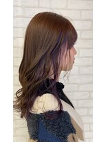 ビスイル 秋葉原店(Vis ill)&nbsp;インナーカラー艶髪ネイビーグレーレイヤー大人美人