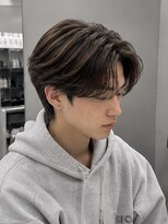 《メンズ/曲がる縮毛矯正/メンズパーマ》nui MEN 茨木店&nbsp;ミルクティーブロンド/ダークブルー/デジタルパーマ/茨木