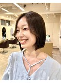 ボブ×ミニボブ×前髪長め×オリーブカラー×20代30代×横浜