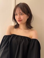 ノク 渋谷(nok)&nbsp;ミディアムレイヤー_ダークパープルミルクブラウンダウンバング