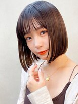 ウィールール 札幌店(WE RULE)&nbsp;暗めカラー透明感カラー小顔ミニボブレイヤーカット夏カラー