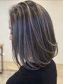 アールヘア(ar hair) 筋感強めのハイライトイルミナ。ブリーチで作るデザインです。