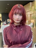 強めレッドカラー 顔周りレイヤー/吉祥寺石川ひな
